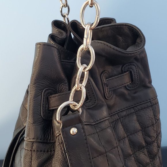 BCBGMAXAZRIA Black Quilted Leather Bag - Picture 15 of 16